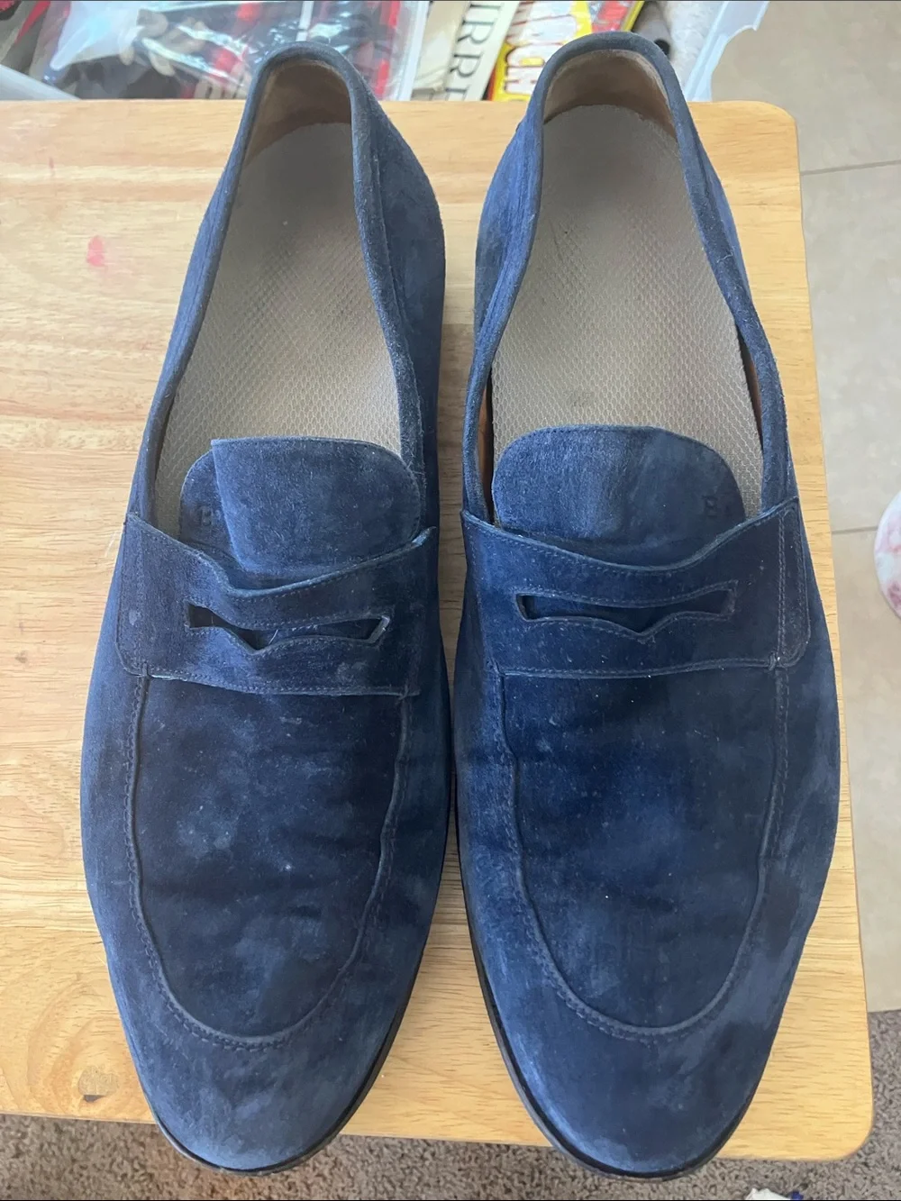 BALLYS Switzerland Navy Blue Suede Loafers Size: 11.5